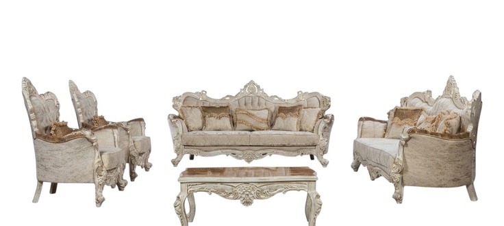 Sofa set couch set baroque rococo style 4 pieces with coffee table furniture