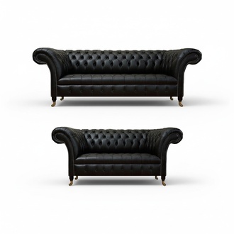 Sofa set couch upholstery Chesterfield design complete sofas leather sofa