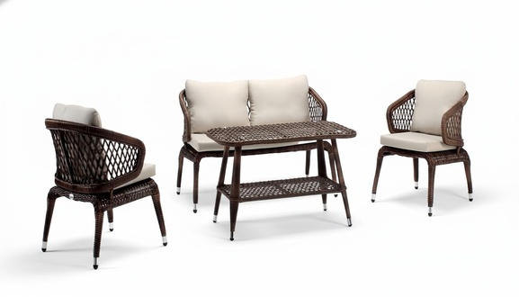 Sofa set Modern garden furniture Luxury coffee table Sofa 2-seater 2x armchairs
