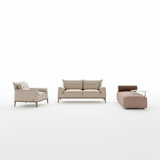 Sofa set Prianera design sofa armchair upholstered couch 3-piece set chaise longue
