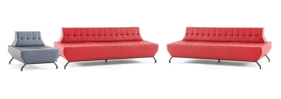 Red Sofa Set 3-Seater Gray Armchair Art Deco Sofas Chesterfield Leather