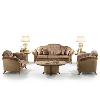 Living room luxury 3+3 seater chesterfield sofas set Italian furniture arredoclassic