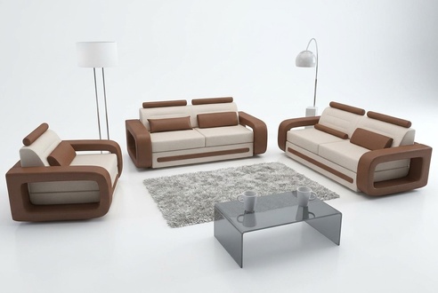 Sofa set sofa couch upholstery leather couches sofas 3+2+1 set Davos set new