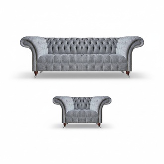 Sofa set sofa three-seater couch living room armchair Chesterfield modern design