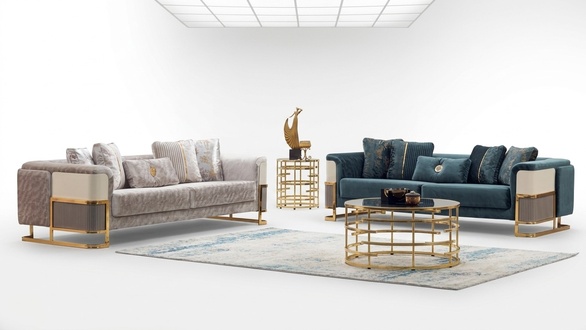 Sofa set sofas couches upholstered sofa three-seater luxury beige fabric