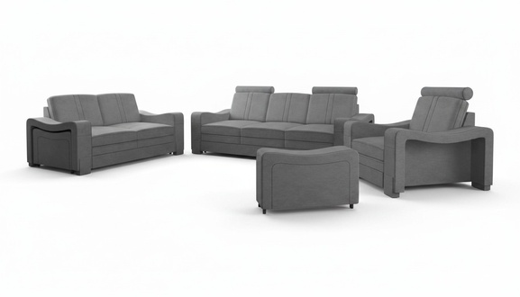 Textile upholstered sofa with USB, fabric sofa set 3+2+1 living landscape.