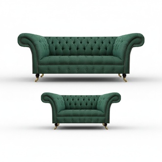 Sofa set three seater sofas complete green upholstered furniture living room new