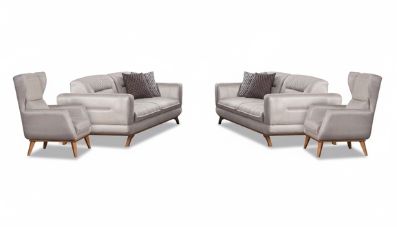 Sofa set with two three-seater sofas and two armchairs for the living room.