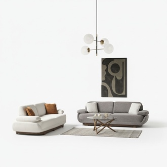 Sofa set upholstered furniture living room designer 3+3 couch sofas