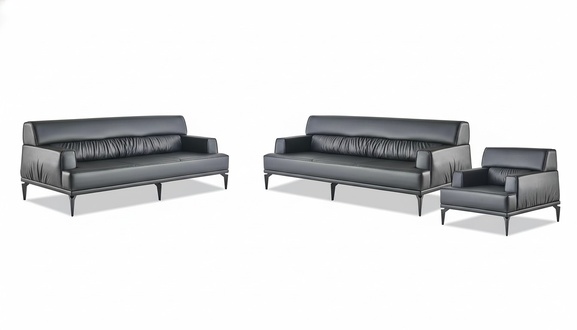 Sofa sets Leather 3-seater Armchair Black Modern leather sofas