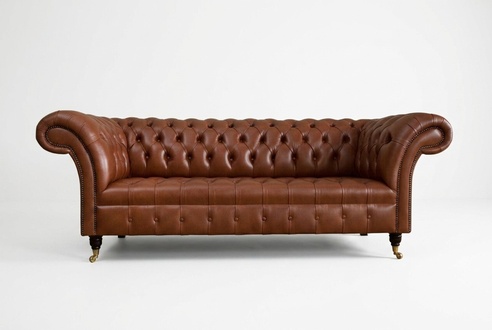 Sofa Sofas Couch Upholstery Leather Modern Three Seater 3 Seater Office Furnishing 225cm