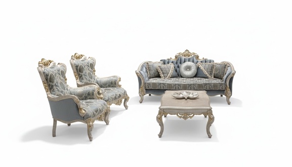 Sofa Set 3+1+1 Seater Coffee Table Luxury Sofa Armchair Sofas Fabric Couch Table
