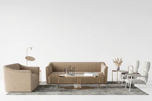 Sofa Set 3+1 Seater Living Landscape Relax Velvet Seat Design Couch Lounge New