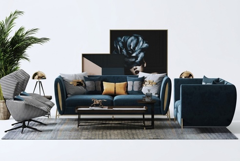 Sofa set 3 + 1 seater set design sofas upholstery couches textile relax luxury new