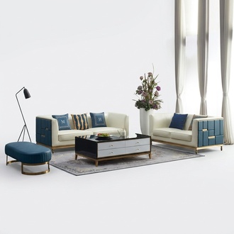 Sofa set 3+2+1 seater, side table, coffee table, stool, 4 pieces. living room set !