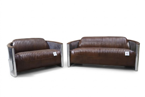 Sofa Set 3+2 Seater Sofa Couch Armchair Leather Vintage Retro NEW