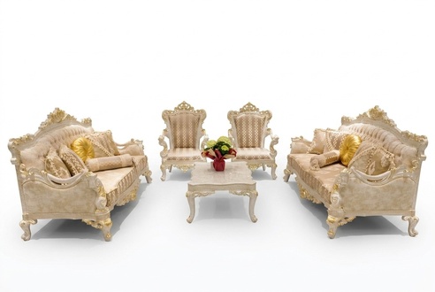 Sofa Set 3+3+1+1 Seater Coffee Table Set Sofa Armchair Couch Upholstery 5pcs