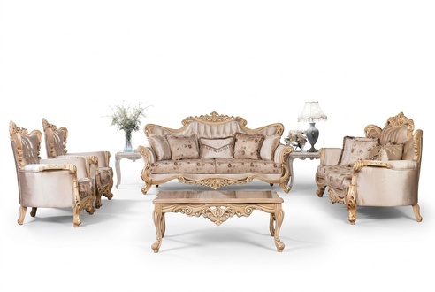 Sofa Set 3+3+1+1 Seater Coffee Table Set Sofa Sofas Armchairs Fabric Set 5pcs