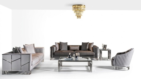 Sofa set 3+3+1 seater coffee table side table sofa armchair set 5 pieces.
