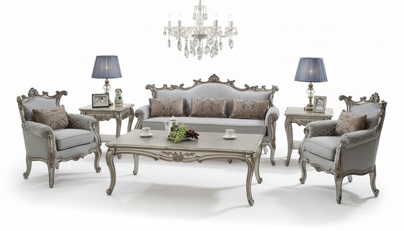 Sofa Set Classic 321 Seat Sofa Upholstery Group Living Landscape Couch Baroque