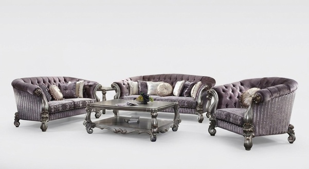 Sofa Set Classic 3+2 Seat Sofa Upholstery Group Living Landscape Couch Baroque