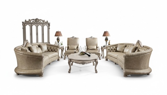 Sofa set, coffee table, side table, living area, sofa, upholstery, 5 pieces. Set New