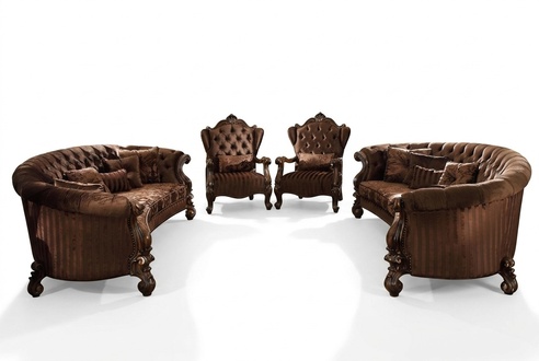Sofa Set Couch Sofa Upholstery Classic Living Room Group Set 4pcs.