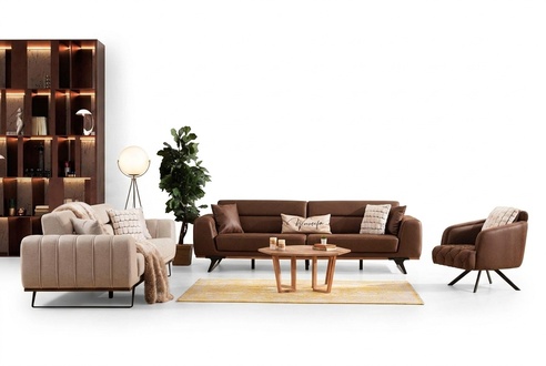 Sofa set four seater three seater armchair couch brown upholstered sofa sofa