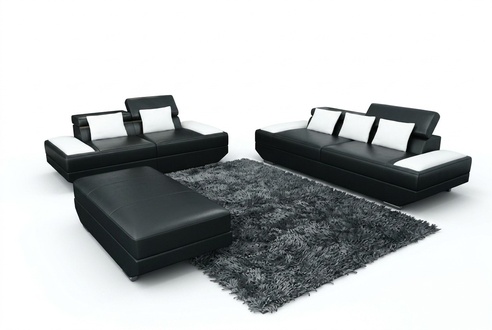 Sofa set leather sofa 3+2 upholstered couch sofa set with ottoman sofas - 2719A
