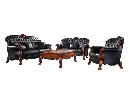 Sofa Three-Seater Living Area Sofas Couch Upholstery Set Leather Baroque Rococo
