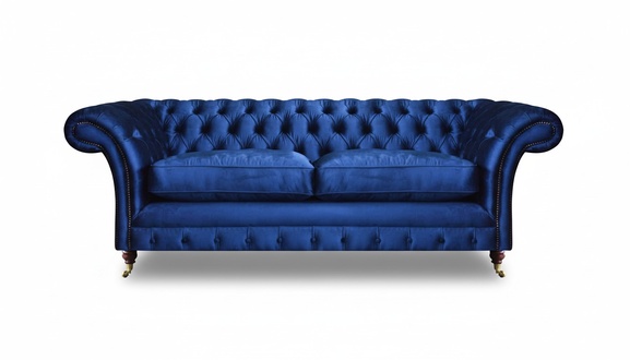 Blue two-seater sofa furniture luxury furnishings seating furniture Chesterfield