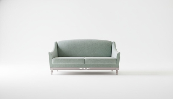 Modern style wooden frame fabric upholstered 3-seater sofa - collection Florence