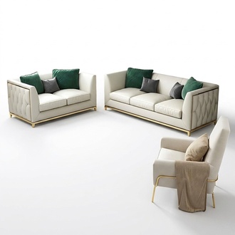 Sofa upholstery seat couch set leather living room sofa set 3 pieces stool 3+2+1