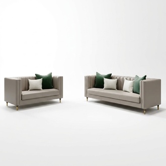 Sofa upholstery seat couch set fabric living room sofa set 2 pieces stool 3 + 2 new