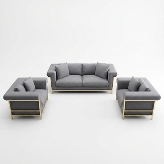 Sofa Upholstery Seat Couch Set Living Room Sofas Set 3pcs Stool 3+1+1 Fabric