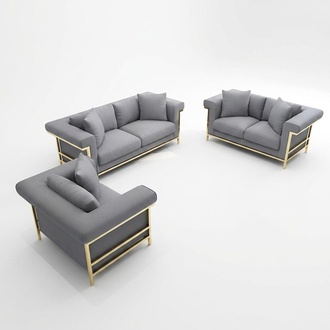 Sofa Upholstery Seat Couch Set Fabric Living Room Sofas Set 3pcs Stool 3+2+2