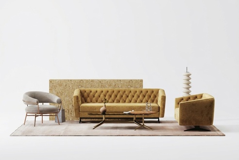 Sofa Upholstery Textile Couch Seat Complete Set Modern Set 3+2