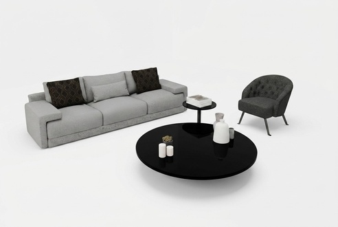 Sofa with armchair in a stylish design, comfort that looks elegant.