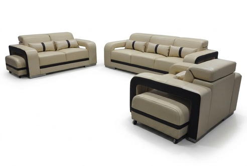 Sofa with USB, leather couch upholstery set 3+2+1 seat complete set new design.