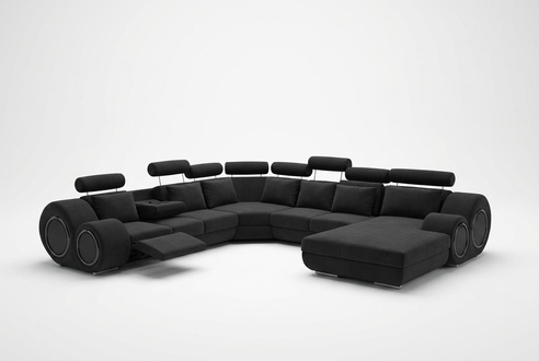 Sofa with USB Designer Living Room Landscape U-Shape Couch Corner Sofa Upholstery Set New