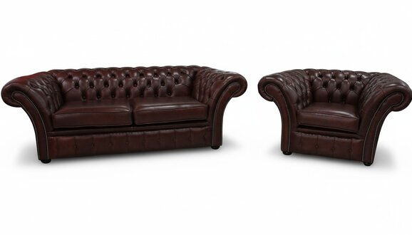 Chesterfield Premium Sofa Set 3+1 Seaters Dark Brown Faux Leather Comfortable Couches New