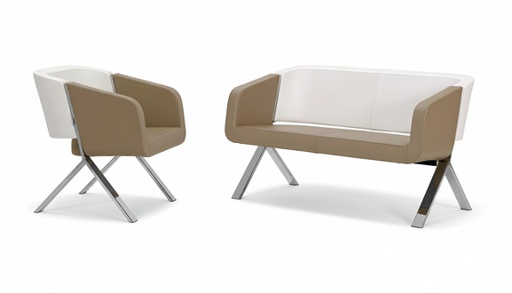 Modern Textile Sofa Design 2-Seater Beige High Quality Armchair Upholstered