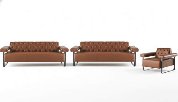 Modern stainless steel sofas, 3-seater sofas, armchairs, Chesterfield leather sofas.