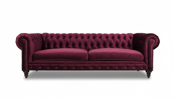 Sofas Textile Fabric Couches Creative Furniture 3 seater New Chesterfield Sofa Burgundy