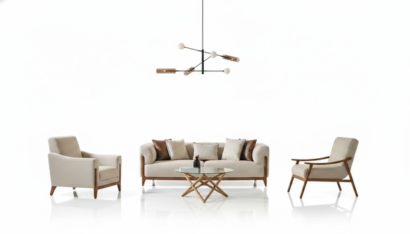 High-quality upholstered sofas, modern armchair, sofa set, three-seater, 2x three-seater.