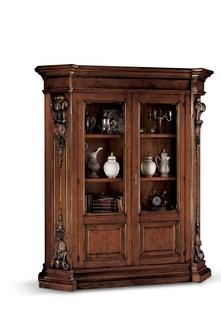 Solid Wood Brown Bookcase Living Room Furniture Brown Luxury Cupboard