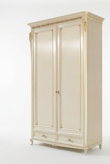 Real wood wardrobe closet Massive bedroom furniture Italy wooden closet