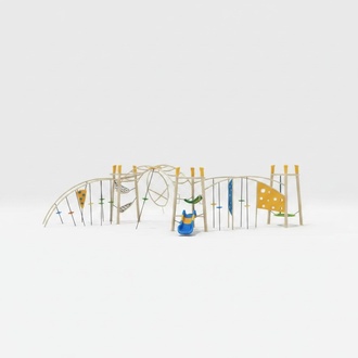 Sports ground for children Wooden climbing tower outdoor with slide New
