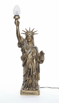 Decor lighting figure designed as the statue of liberty in bronze colored 100cm