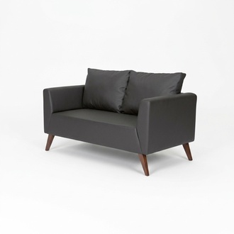 Stylish Two Seater Modern Black Couch Study Furniture Office